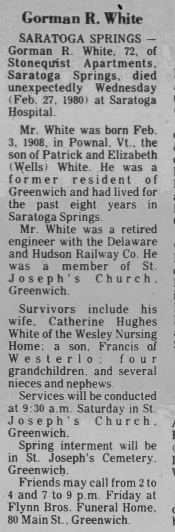 Gorman White obit